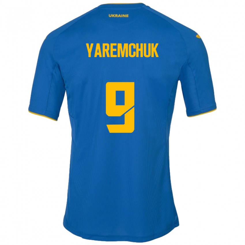 Dámské Ukrajina Roman Yaremchuk #9 Modrý Daleko Hráčské Dresy 24-26 Dres