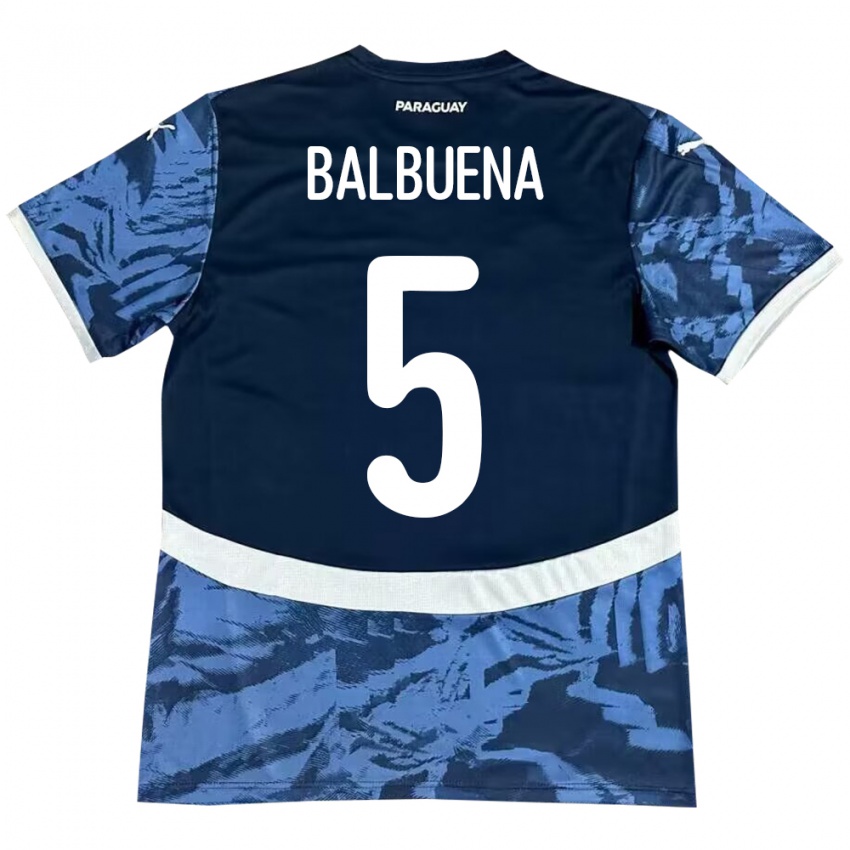 Dámské Paraguay Fabián Balbuena #5 Modrý Daleko Hráčské Dresy 24-26 Dres