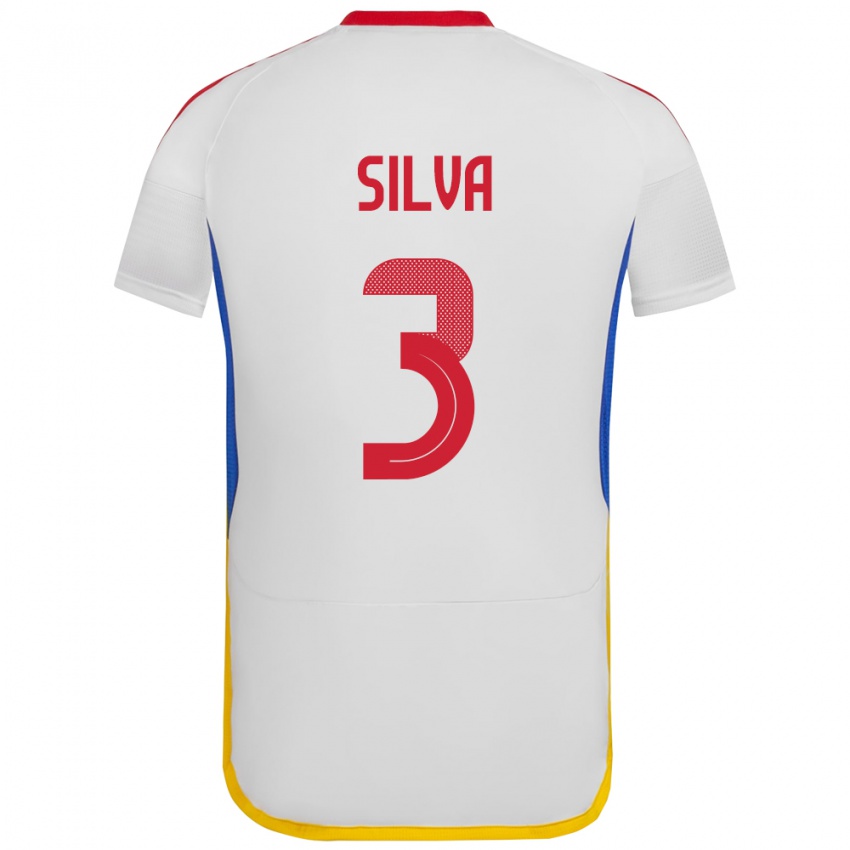 Dámské Venezuela Santiago Silva #3 Bílý Daleko Hráčské Dresy 24-26 Dres