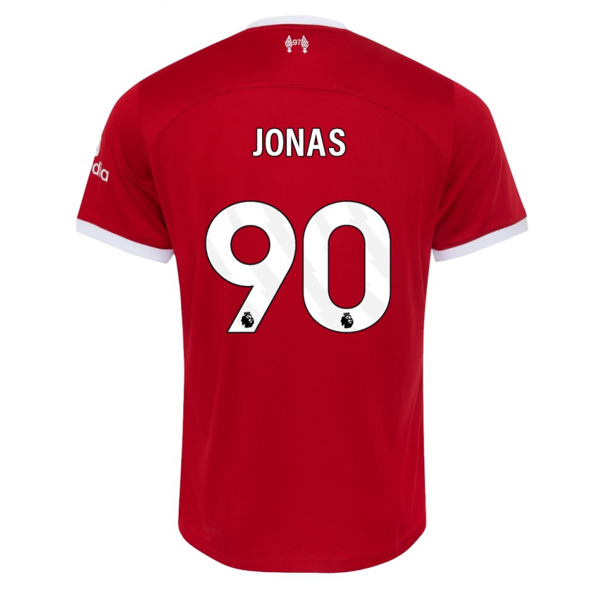 Dětské Lee Jonas #90 Červené Domů Hráčské Dresy 2023/24 Dres