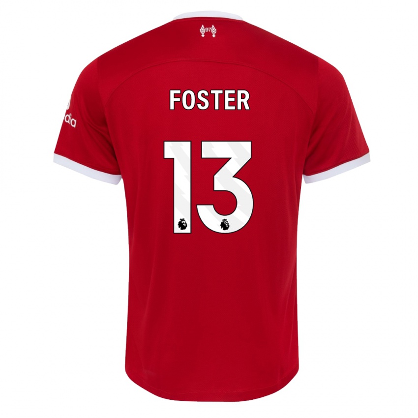 Dětské Rylee Foster #13 Červené Domů Hráčské Dresy 2023/24 Dres