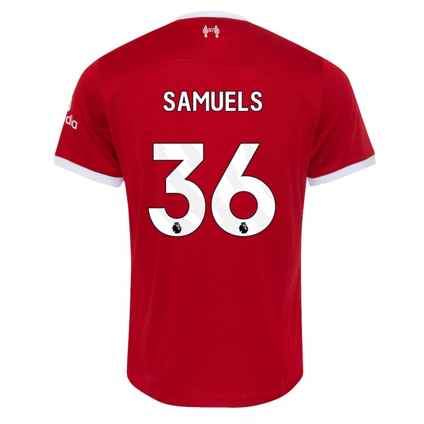 Dětské Kerron Samuels #36 Červené Domů Hráčské Dresy 2023/24 Dres