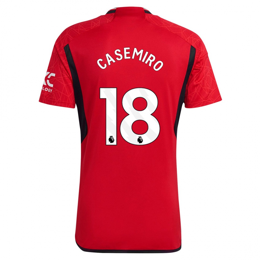 Dětské Casemiro #18 Červené Domů Hráčské Dresy 2023/24 Dres