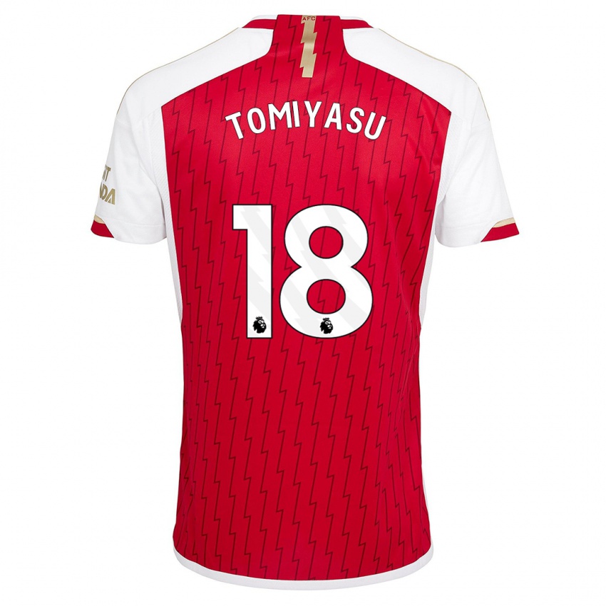 Dětské Takehiro Tomiyasu #18 Červené Domů Hráčské Dresy 2023/24 Dres