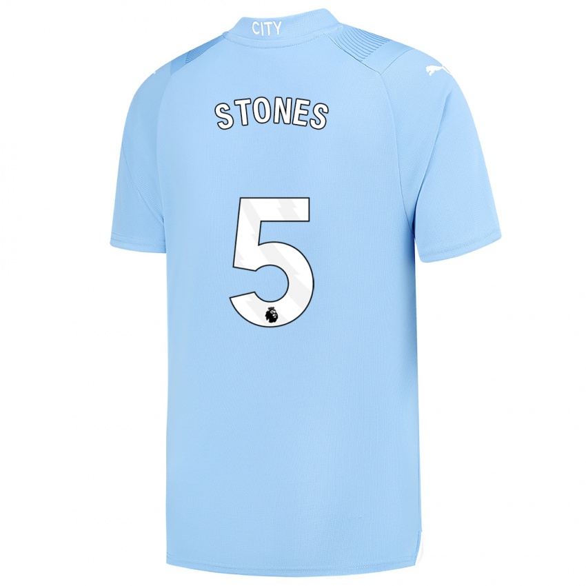 Dětské John Stones #5 Světle Modrá Domů Hráčské Dresy 2023/24 Dres