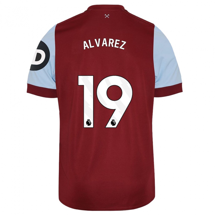 Dětské Edson Alvarez #19 Maroon Domů Hráčské Dresy 2023/24 Dres