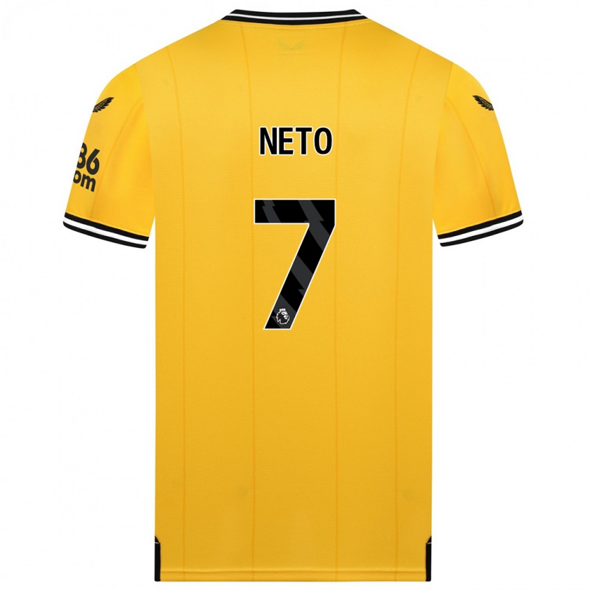 Dětské Pedro Neto #7 Žlutá Domů Hráčské Dresy 2023/24 Dres