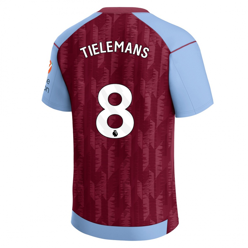 Dětské Youri Tielemans #8 Claretblue Domů Hráčské Dresy 2023/24 Dres