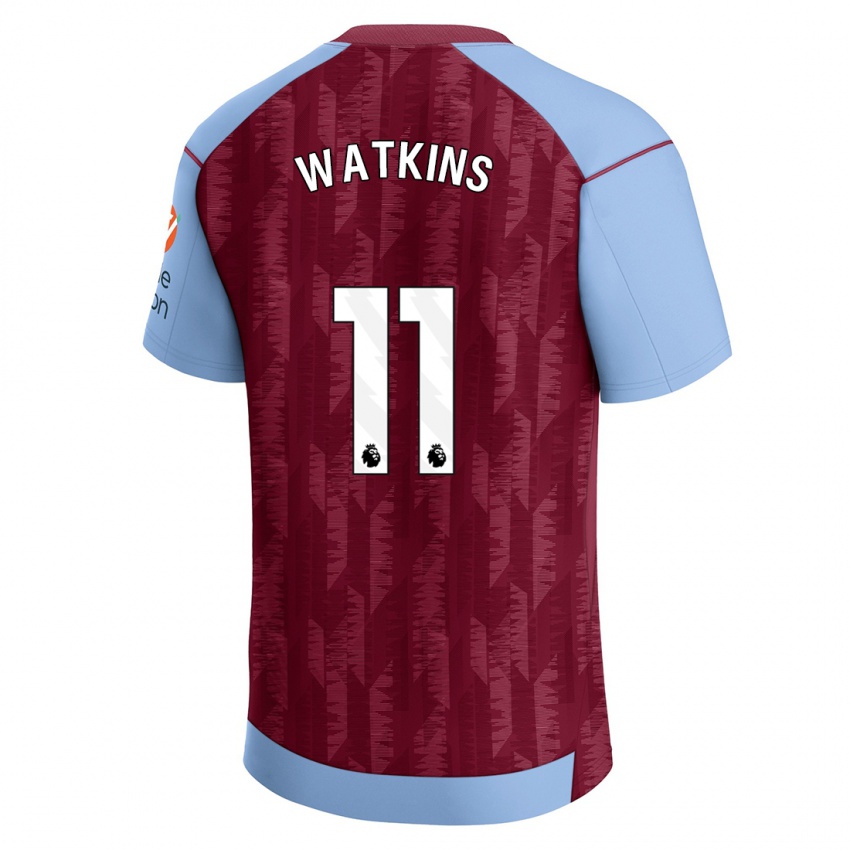 Dětské Ollie Watkins #11 Claretblue Domů Hráčské Dresy 2023/24 Dres