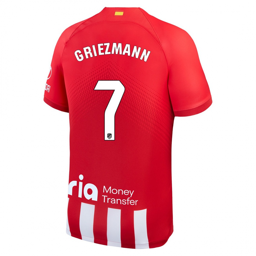 Dětské Antoine Griezmann #7 Červená Bílá Domů Hráčské Dresy 2023/24 Dres