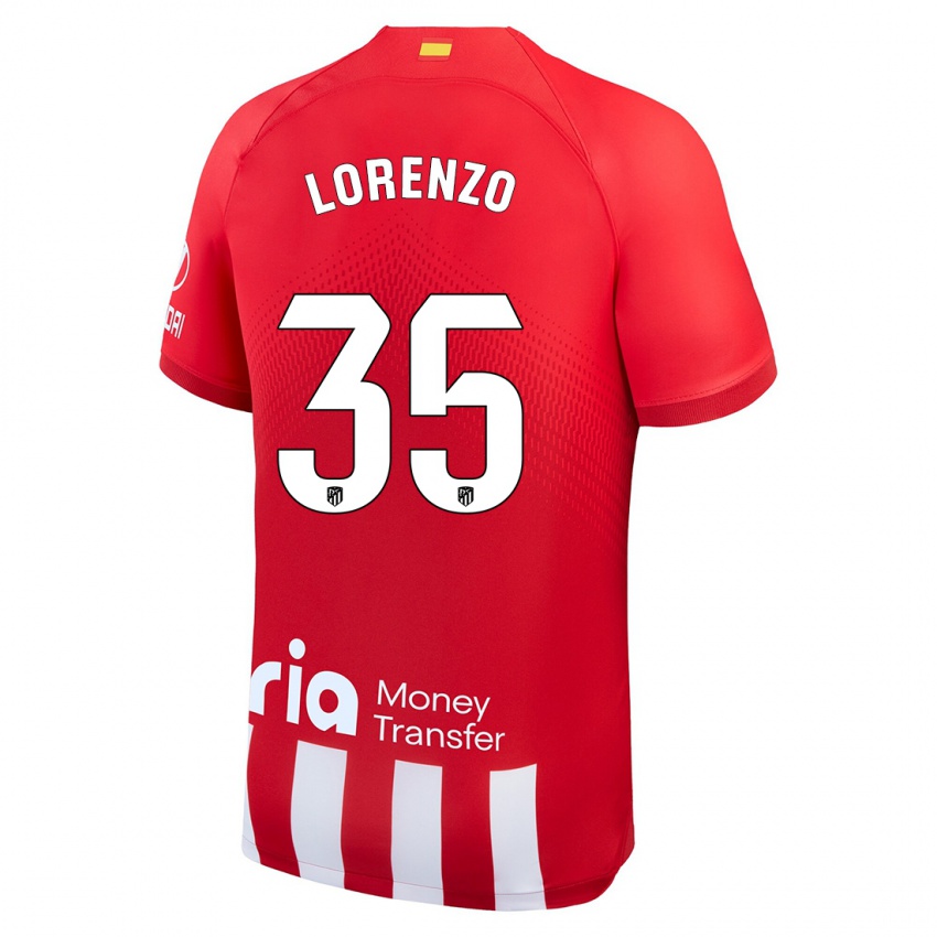 Dětské Diego Lorenzo #35 Červená Bílá Domů Hráčské Dresy 2023/24 Dres