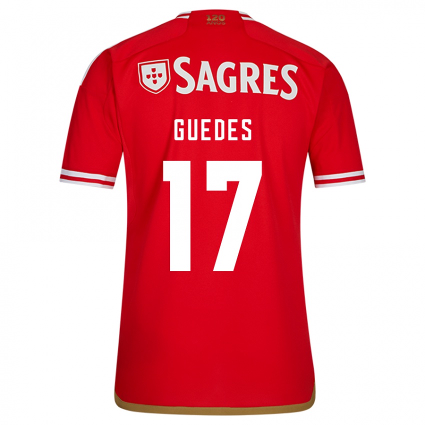 Dětské Goncalo Guedes #17 Červené Domů Hráčské Dresy 2023/24 Dres