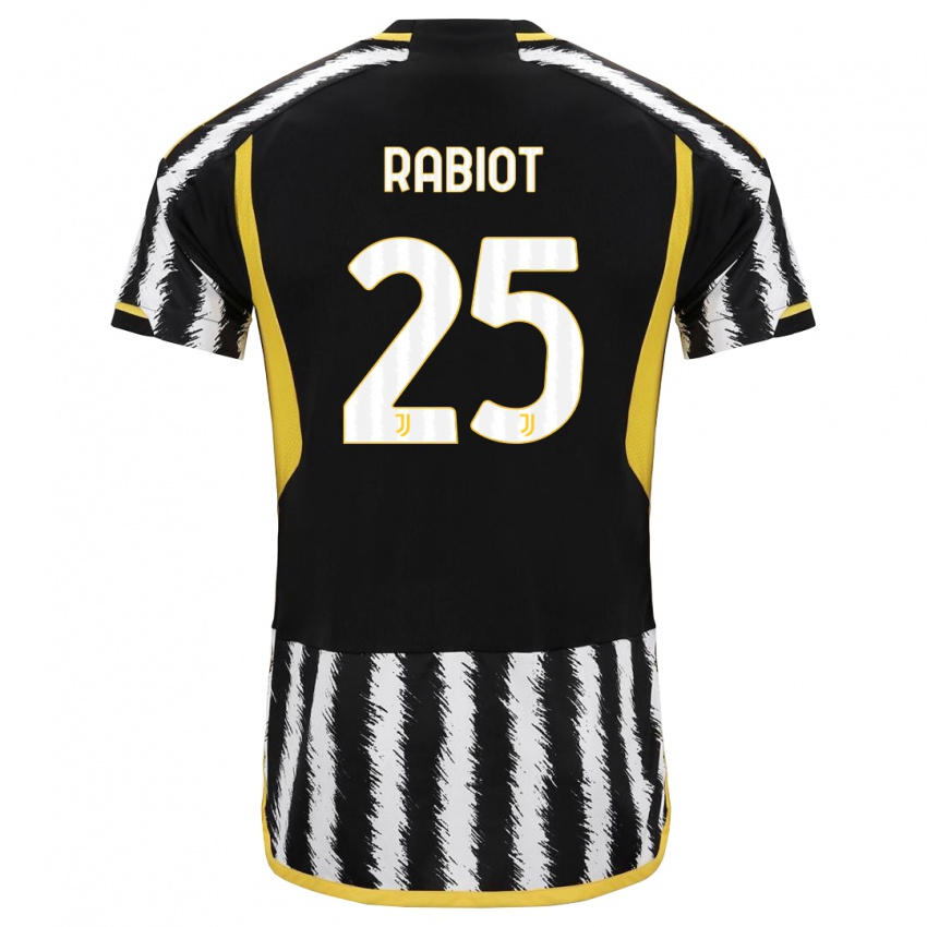 Dětské Adrien Rabiot #25 Černá Bílá Domů Hráčské Dresy 2023/24 Dres