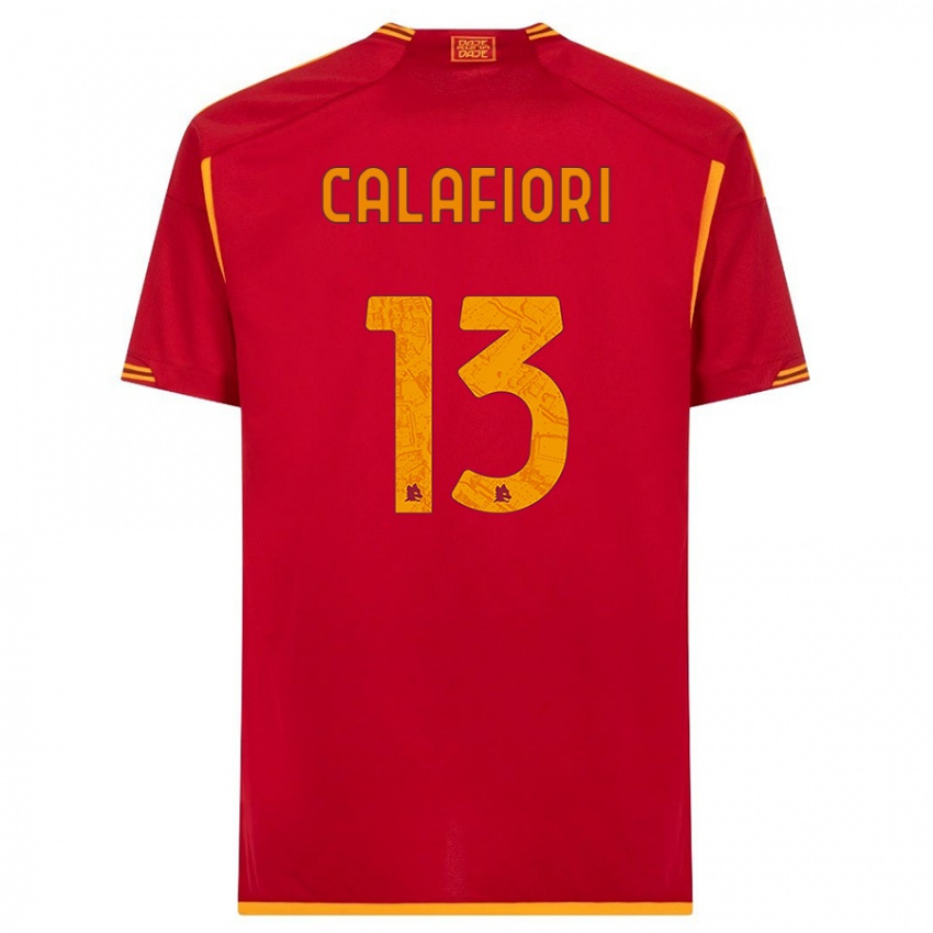 Dětské Riccardo Calafiori #13 Červené Domů Hráčské Dresy 2023/24 Dres