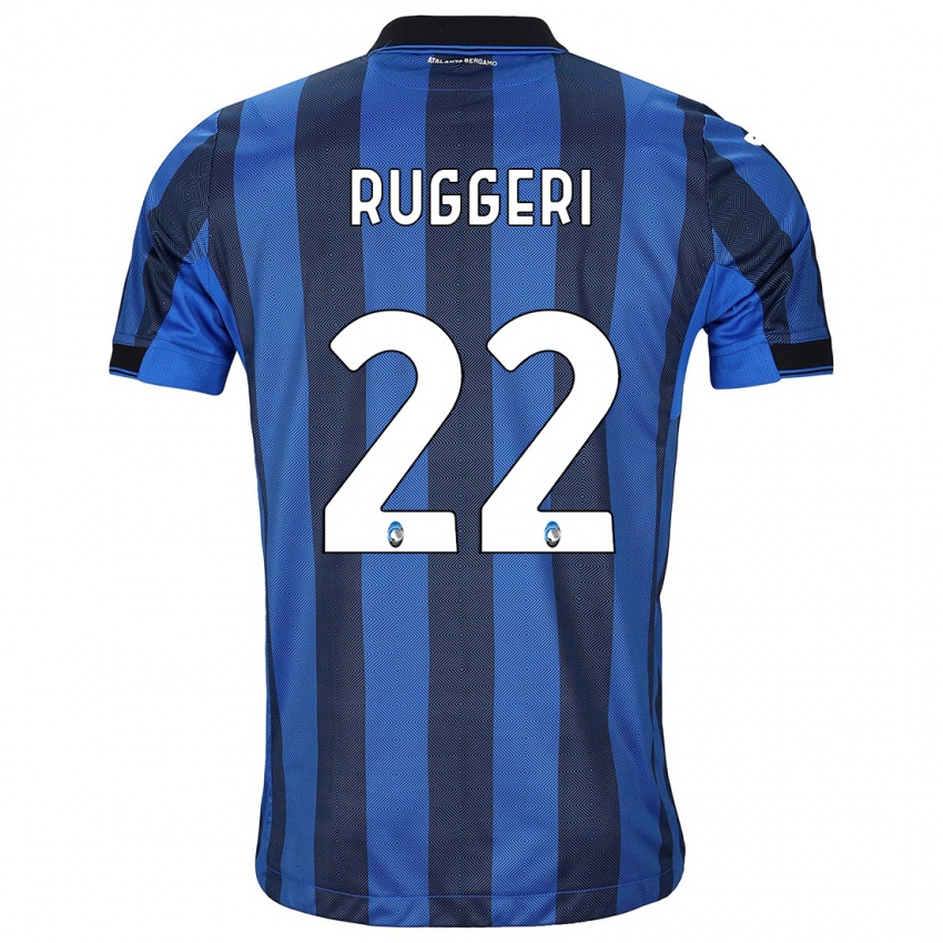 Dětské Matteo Ruggeri #22 Černá Modrá Domů Hráčské Dresy 2023/24 Dres