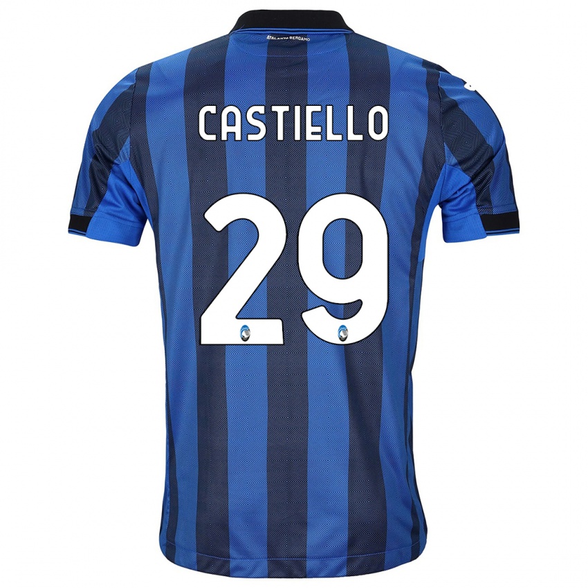 Dětské Alex Castiello #29 Černá Modrá Domů Hráčské Dresy 2023/24 Dres