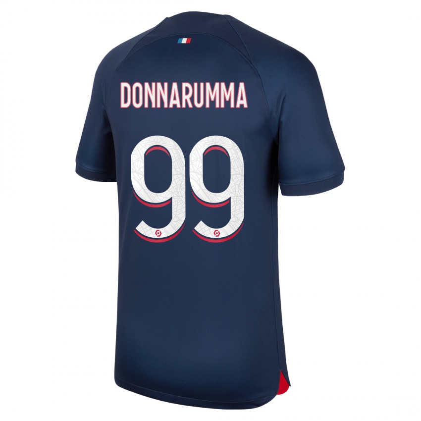 Dětské Gianluigi Donnarumma #99 Modrá Červená Domů Hráčské Dresy 2023/24 Dres