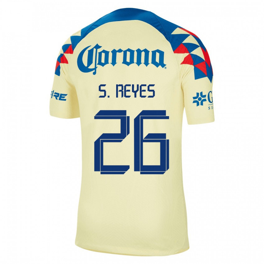 Dětské Salvador Reyes #26 Žlutá Domů Hráčské Dresy 2023/24 Dres