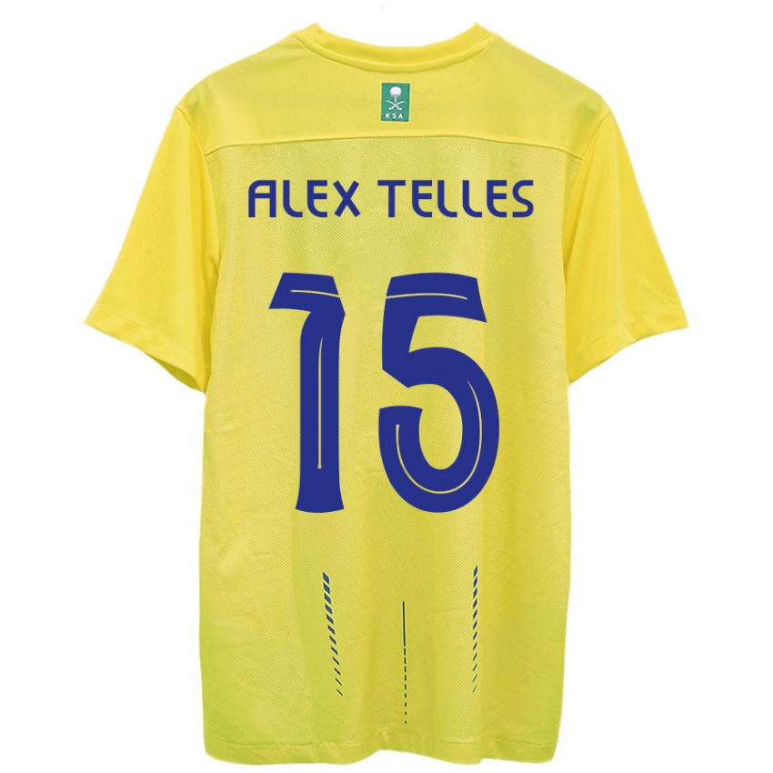 Dětské Alex Telles #15 Žlutá Domů Hráčské Dresy 2023/24 Dres