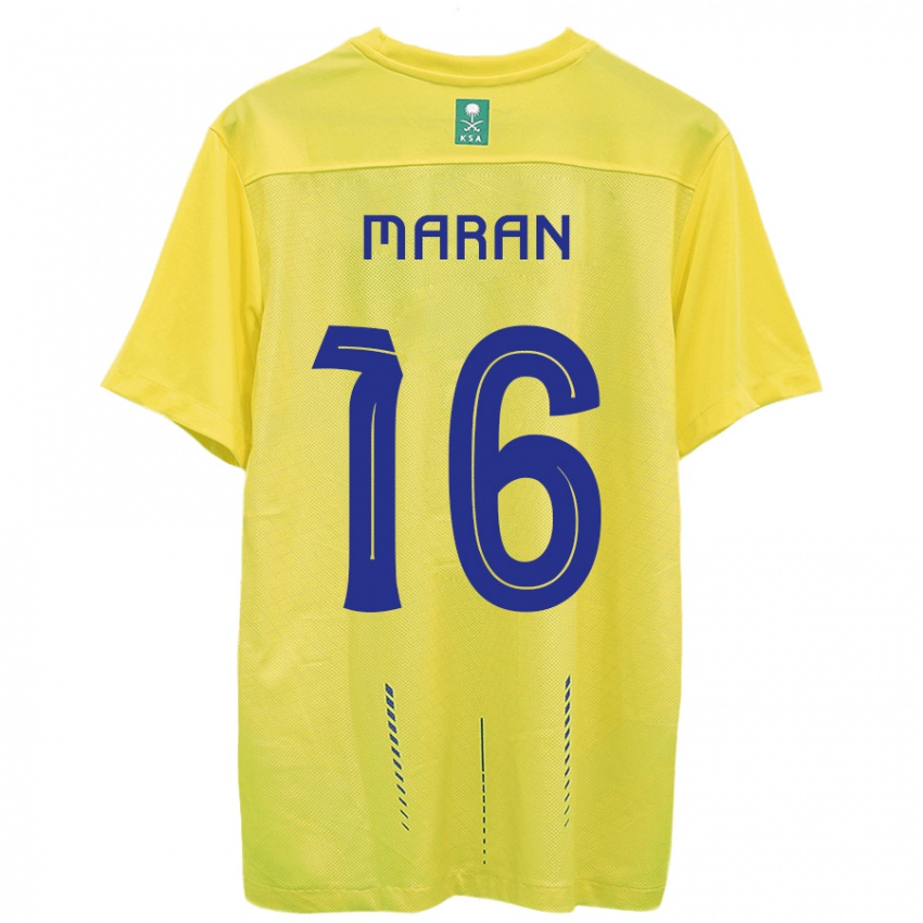Dětské Mohammed Maran #16 Žlutá Domů Hráčské Dresy 2023/24 Dres