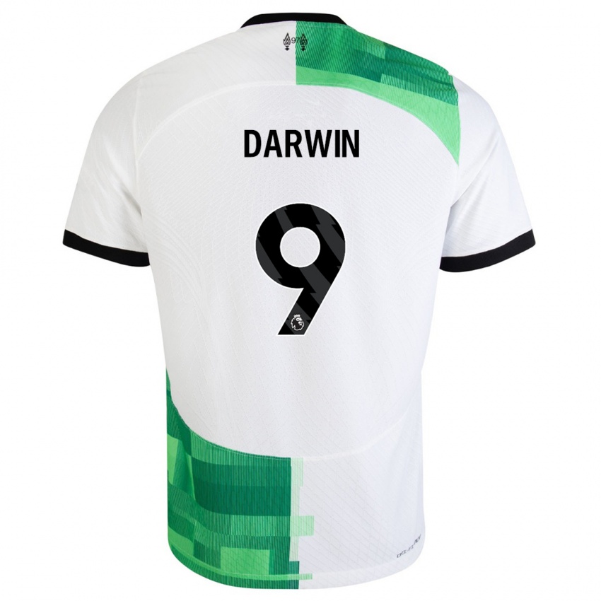 Dětské Darwin Nunez #9 Bílá Zelená Daleko Hráčské Dresy 2023/24 Dres
