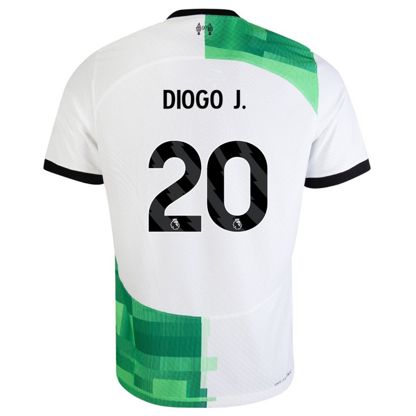 Dětské Diogo Jota #20 Bílá Zelená Daleko Hráčské Dresy 2023/24 Dres