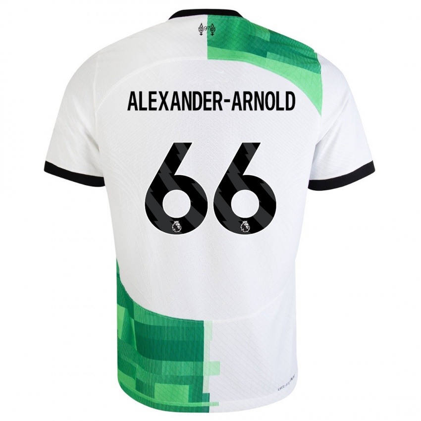 Dětské Trent Alexander-Arnold #66 Bílá Zelená Daleko Hráčské Dresy 2023/24 Dres