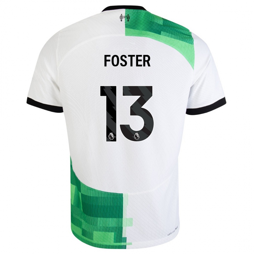 Dětské Rylee Foster #13 Bílá Zelená Daleko Hráčské Dresy 2023/24 Dres