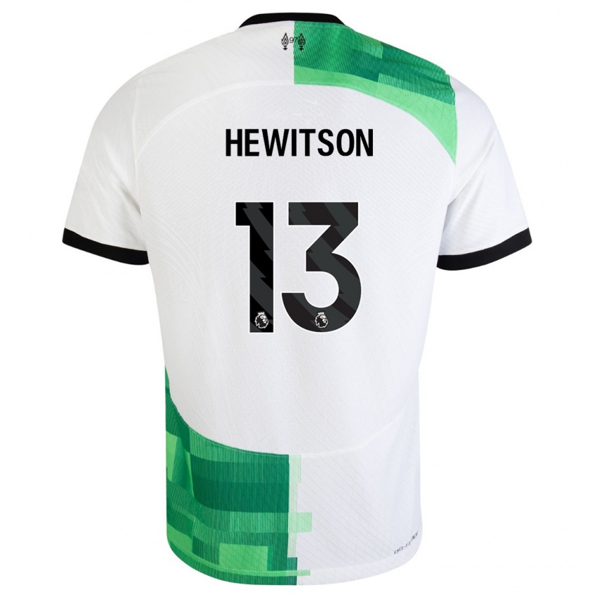 Dětské Luke Hewitson #13 Bílá Zelená Daleko Hráčské Dresy 2023/24 Dres