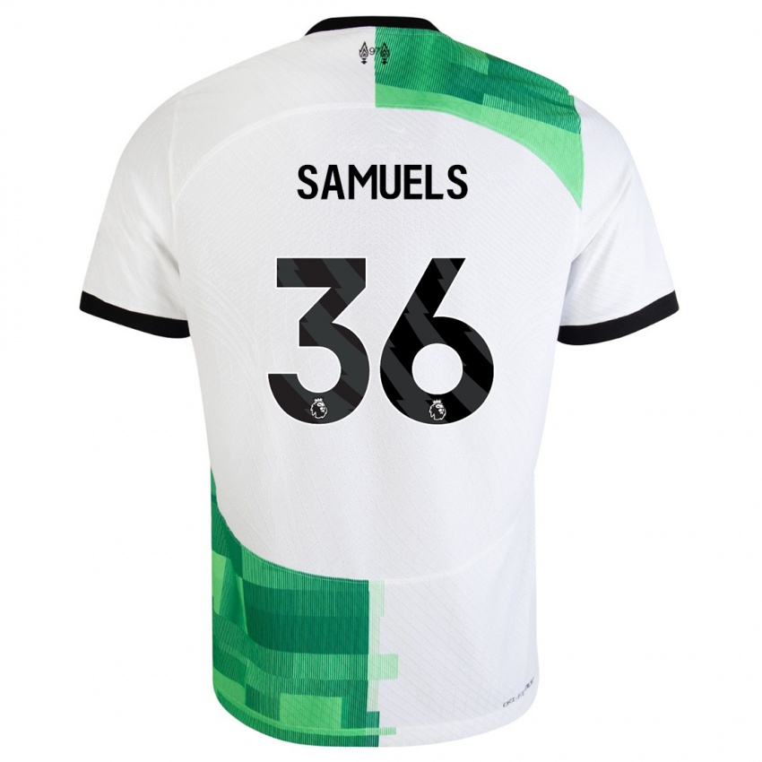 Dětské Kerron Samuels #36 Bílá Zelená Daleko Hráčské Dresy 2023/24 Dres