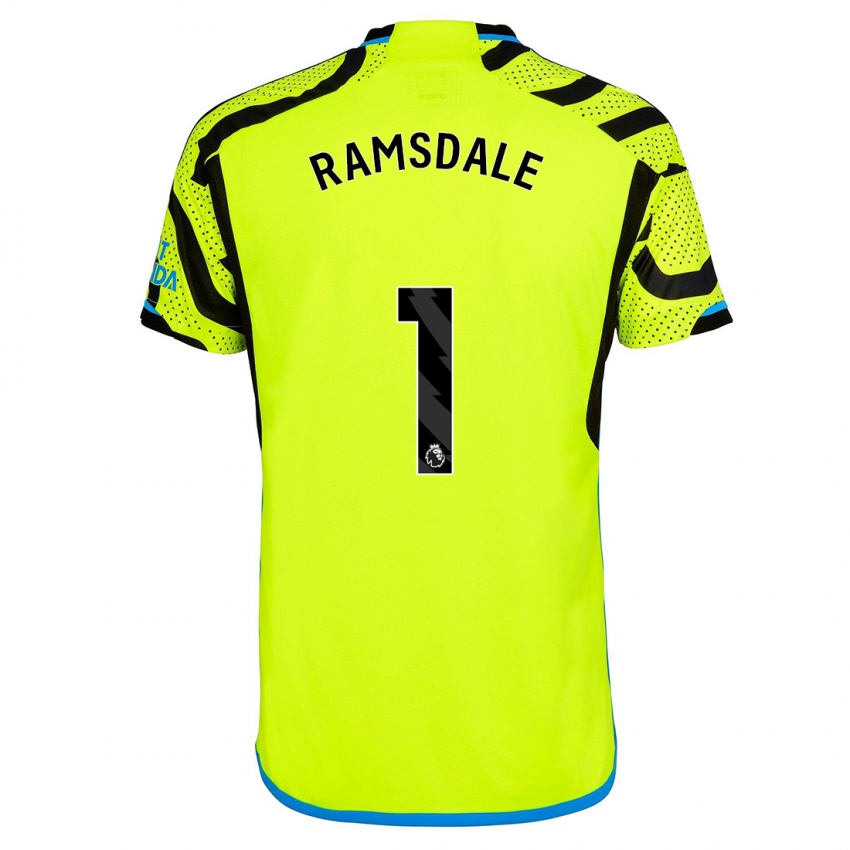 Dětské Aaron Ramsdale #1 Žlutá Daleko Hráčské Dresy 2023/24 Dres