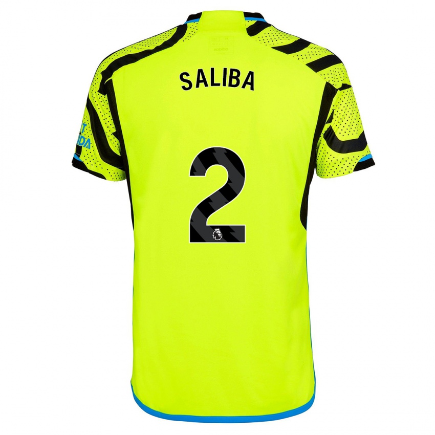 Dětské William Saliba #2 Žlutá Daleko Hráčské Dresy 2023/24 Dres