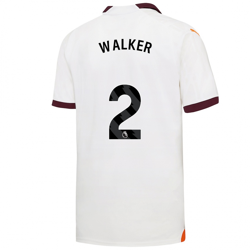 Dětské Kyle Walker #2 Bílý Daleko Hráčské Dresy 2023/24 Dres