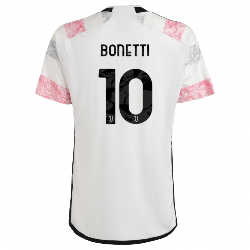 Dětské Andrea Bonetti #10 Bílá Růžová Daleko Hráčské Dresy 2023/24 Dres