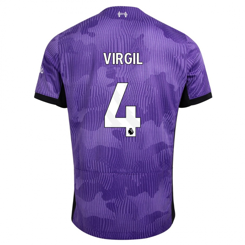 Dětské Virgil Van Dijk #4 Nachový Třetí Hráčské Dresy 2023/24 Dres