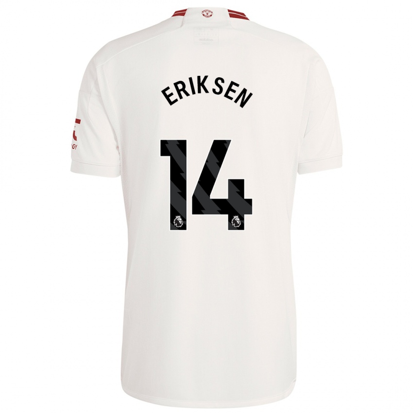 Dětské Christian Eriksen #14 Bílý Třetí Hráčské Dresy 2023/24 Dres