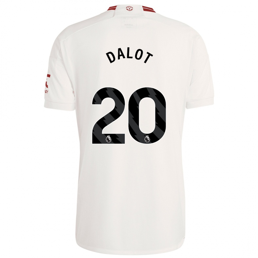 Dětské Diogo Dalot #20 Bílý Třetí Hráčské Dresy 2023/24 Dres