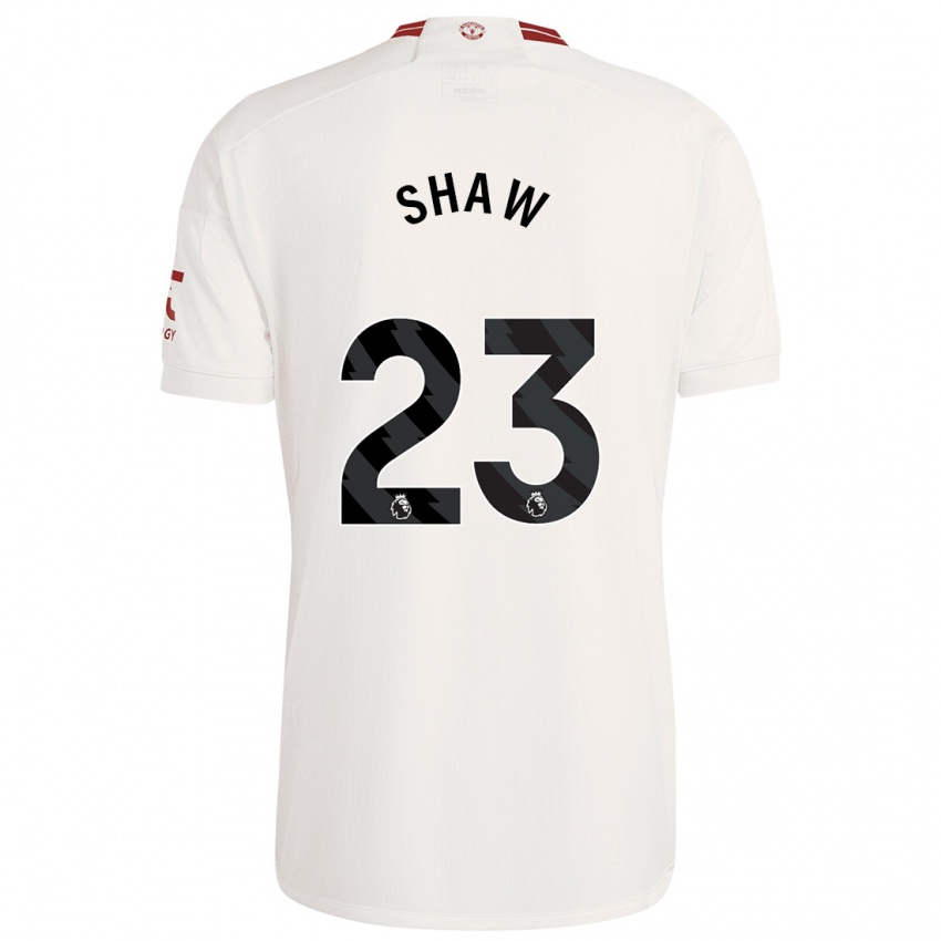 Dětské Luke Shaw #23 Bílý Třetí Hráčské Dresy 2023/24 Dres