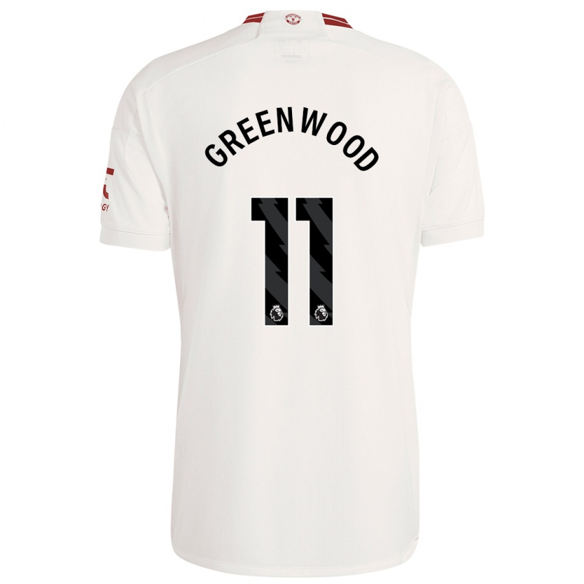 Dětské Mason Greenwood #11 Bílý Třetí Hráčské Dresy 2023/24 Dres