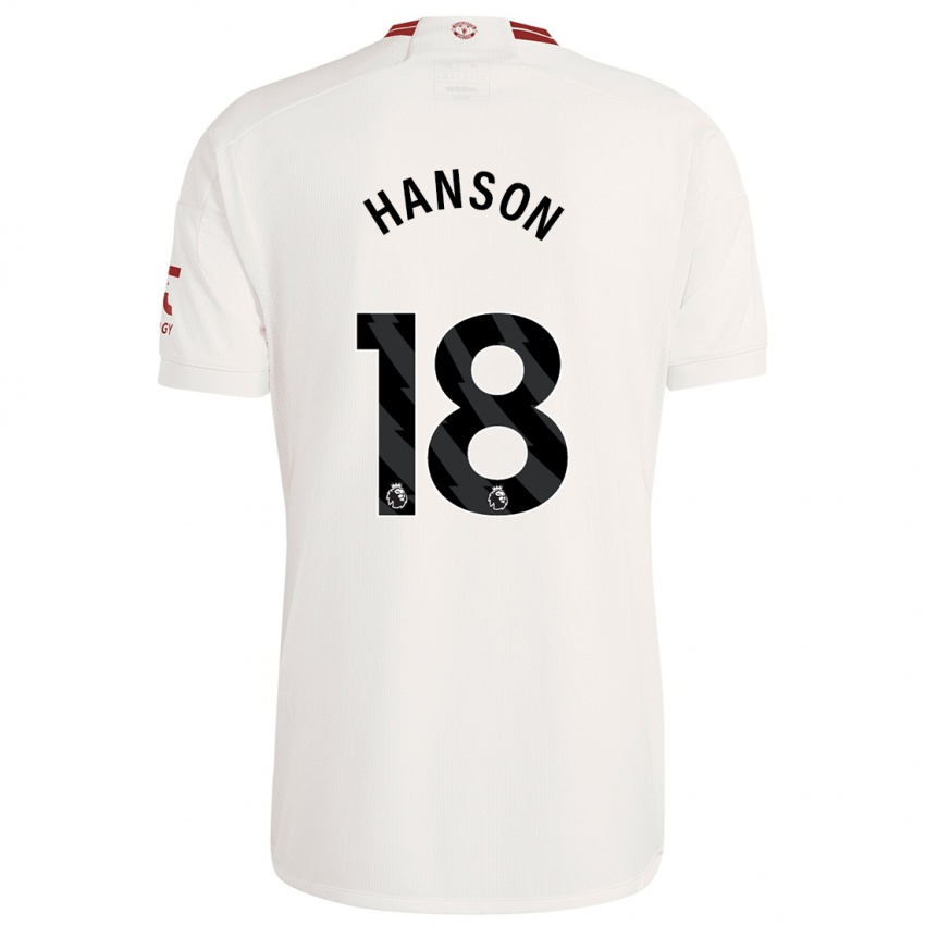 Dětské Kirsty Hanson #18 Bílý Třetí Hráčské Dresy 2023/24 Dres