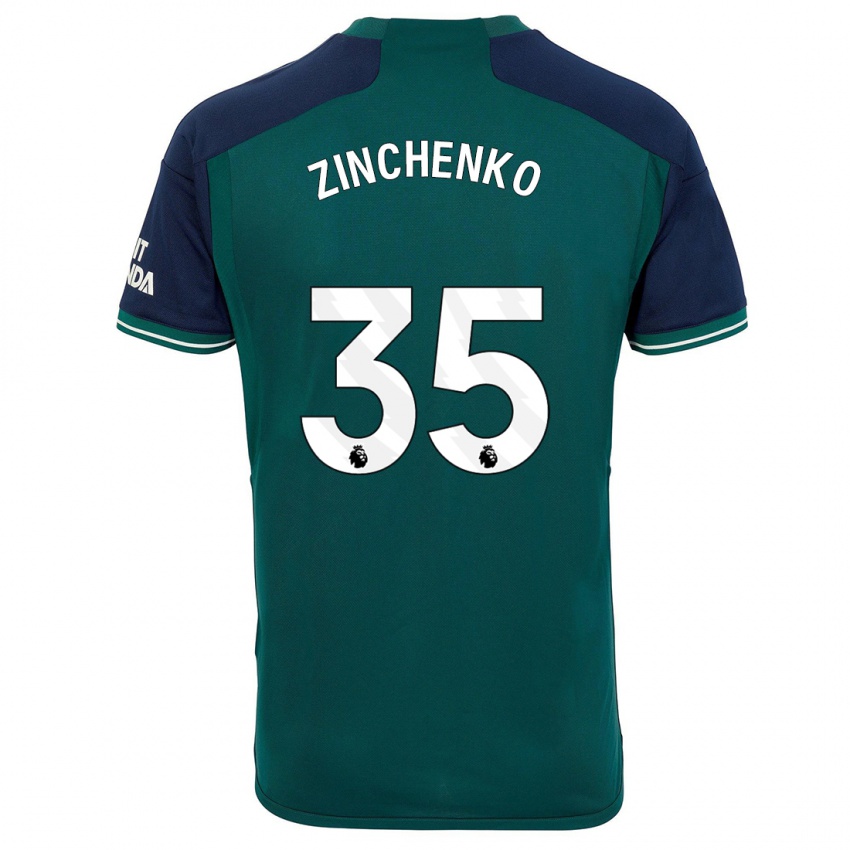 Dětské Oleksandr Zinchenko #35 Zelená Třetí Hráčské Dresy 2023/24 Dres