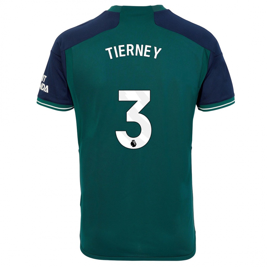 Dětské Kieran Tierney #3 Zelená Třetí Hráčské Dresy 2023/24 Dres