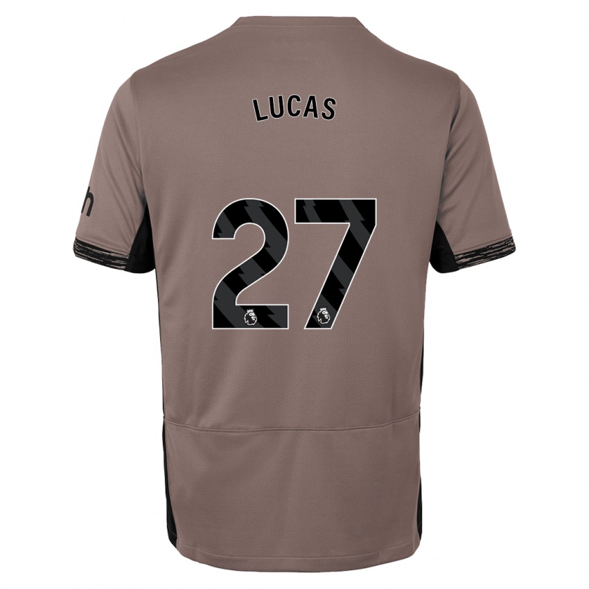 Dětské Lucas Moura #27 Tmavě Béžová Třetí Hráčské Dresy 2023/24 Dres