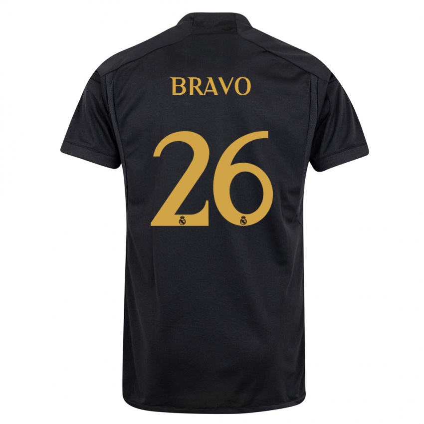 Dětské Iker Bravo #26 Černá Třetí Hráčské Dresy 2023/24 Dres