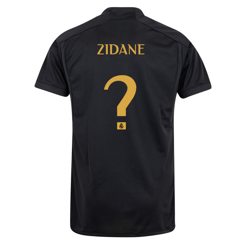 Dětské Elyaz Zidane #0 Černá Třetí Hráčské Dresy 2023/24 Dres