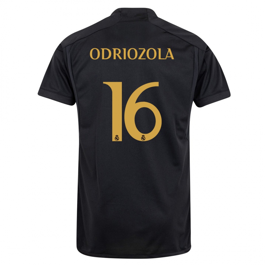 Dětské Alvaro Odriozola #16 Černá Třetí Hráčské Dresy 2023/24 Dres