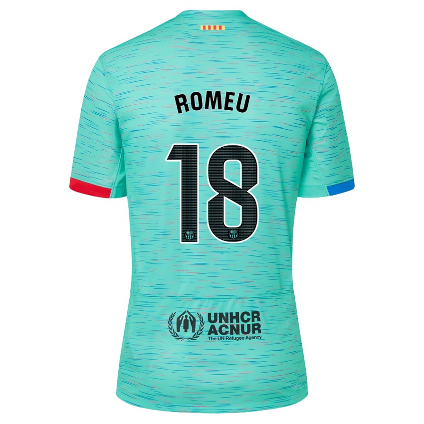 Dětské Oriol Romeu #18 Světlá Aqua Třetí Hráčské Dresy 2023/24 Dres