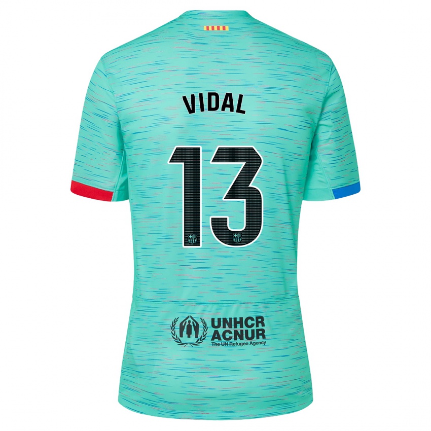 Dětské Marc Vidal #13 Světlá Aqua Třetí Hráčské Dresy 2023/24 Dres