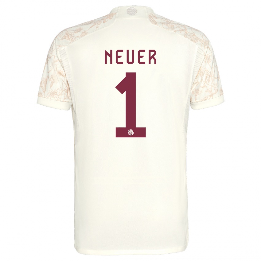 Dětské Manuel Neuer #1 Off White Třetí Hráčské Dresy 2023/24 Dres