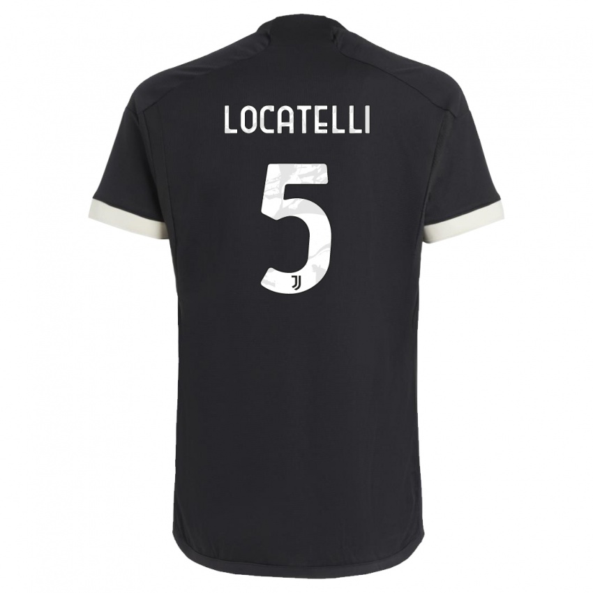 Dětské Manuel Locatelli #5 Černá Třetí Hráčské Dresy 2023/24 Dres